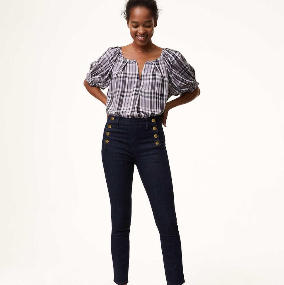 HIGH RISE SKINNY SAILOR JEANS IN DARK RINSE WASH